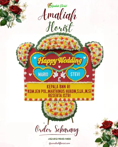 Karangan Papan Bunga Pernikahan di Sumurboto